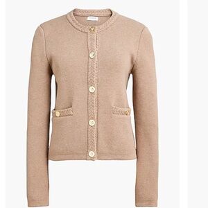 J Crew Striped Cotton Lady Jacket Cardigan Sweater